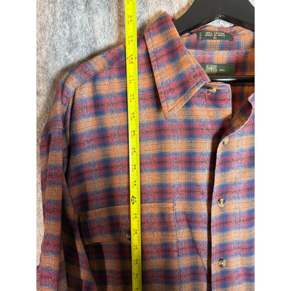 Vintage Orvis Mens X-Large Shirt Red Plaid Flannel Chest Flap Pockets - Picture 7 of 7
